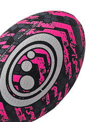 Street Rugby Ball Size 5 – Black/Pink, Durable, Grip, Hard Surfaces