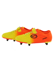 Junior Yellow Orange Ignisio Easy Fasten Kids Soccer Shoes