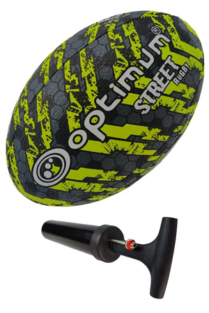Street Rugby Ball Size 3 – Black/Yellow, Durable, Outdoor Use - Optimum