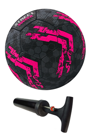 Street Football Size 3 – Black/Pink, Durable, Grip, Street Play - Optimum
