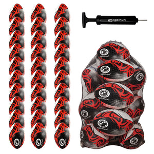 Optimum Bulk Razor Rugby Ball in Red — pack of 30 with free pump and carrier
