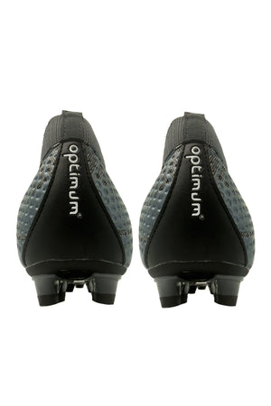 Rear view of both boots showing silver Optimum text on the heel