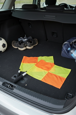 Optimum Linesman Flag With Carry Bag- High Visibility, Durable, and Reliable - Essential Equipment for Referees Pack of 2, Yellow/Orange - Optimum