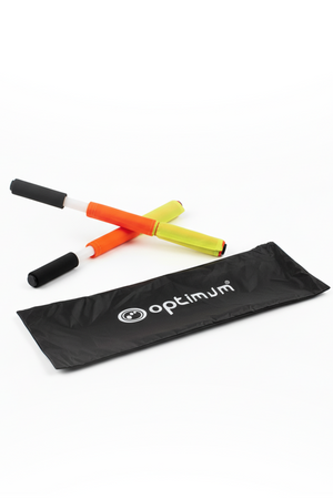 Optimum Linesman Flag With Carry Bag- High Visibility, Durable, and Reliable - Essential Equipment for Referees Pack of 2, Yellow/Orange - Optimum