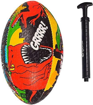 Cartoon Rugby Ball – Illustrated Kids' Training Ball, Multiple Designs - Optimum