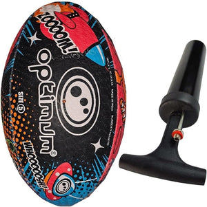 Cartoon Rugby Ball – Illustrated Kids' Training Ball, Multiple Designs - Optimum