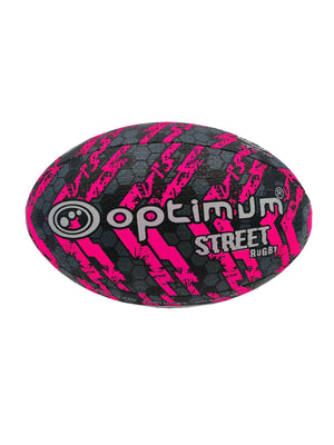 Optimum Street Rugby Ball Black/Pink