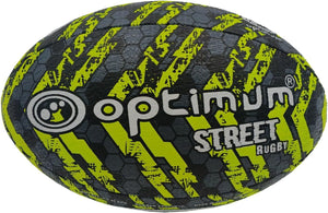 Optimum Street Rugby Ball Black/Yellow Midi