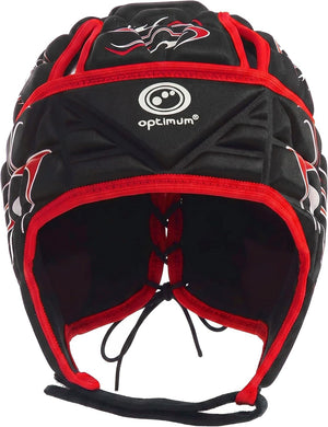 Optimum Inferno Rugby Headguard | Orange, Blue & Red, World Rugby Approved, Sizes XX Small-Large - Optimum