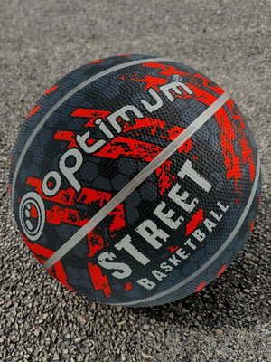Street Basketball Black/Orange Mini – Durable Outdoor Basketball - Optimum