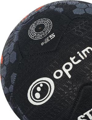 Street Football Size 3 – Black/Orange, Durable Grip Ball for All Surfaces - Optimum