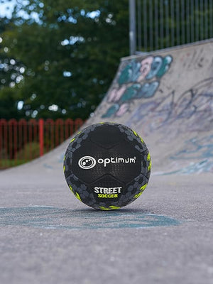 Street Football Size 4 – Black/Yellow, Durable Grip for All Surfaces - Optimum