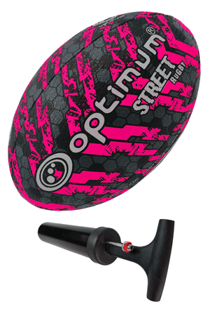 Street Rugby Ball – Black/Pink, Size 4 - Optimum