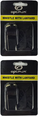 Optimum Plastic Sports Whistles with Lanyard - Coaches and Referees - PACK 2 - Optimum