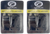 Optimum Plastic Sports Whistles with Lanyard - Coaches and Referees - PACK 2 - Optimum