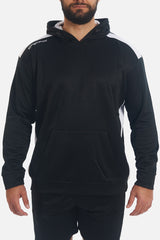 Tempo Black Hoodie – Thermal Sportswear with Custom Team Logo Option