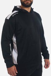 Tempo Black Hoodie – Thermal Sportswear with Custom Team Logo Option