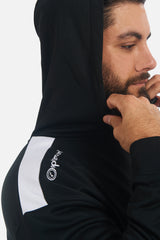 Tempo Black Hoodie – Thermal Sportswear with Custom Team Logo Option