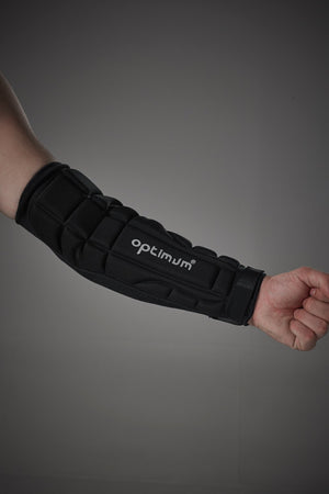 Unisex Elbow Forearm Guard Black/Silver – One Size, Adjustable Fit - Optimum
