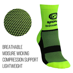 Nitebrite Cycling Socks Fluro Green by Optimum Sport - Optimum