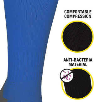 Royal blue Classico sock feature graphic: comfortable compression and anti-bacteria material - Optimum