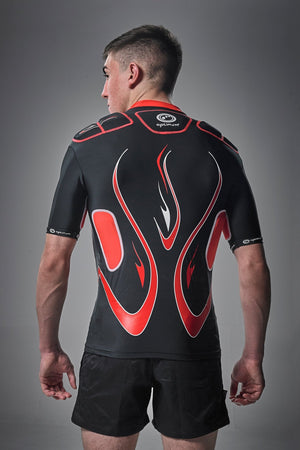 Inferno Rugby Shoulder Pads Top with EVA Protection & Lycra Fit - Optimum