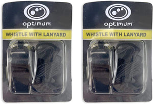 Plastic Sports Whistles with Lanyard – Pack of 2 - Optimum