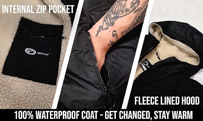 Drywrap Long Sleeve Changing Robe – Waterproof, Windproof, Fleece-Lined