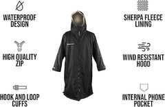 Drywrap Long Sleeve Changing Robe – Waterproof, Windproof, Fleece-Line