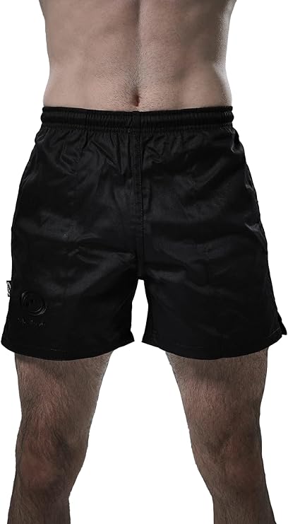 Auckland Rugby Shorts Black Durable Heavyweight Training Wear - Optimum