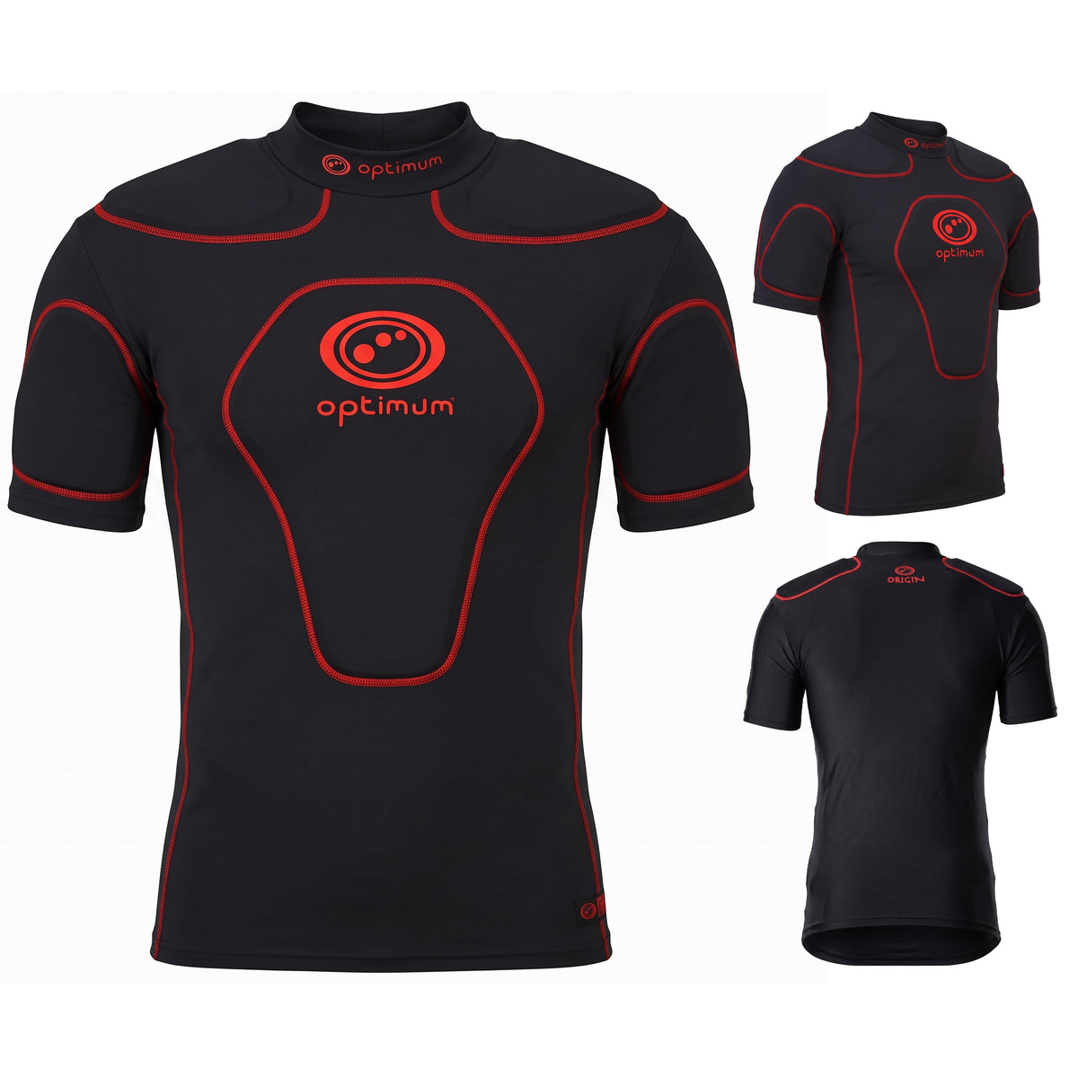 Origin Rugby Protective Top Red - Padded, Boys-XXL | Optimum Sport