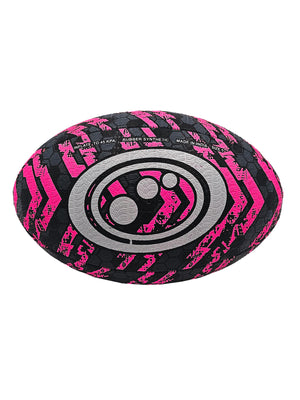 Street Rugby Ball Size 3 – Black/Pink, Durable, Grip, Urban Play - Optimum
