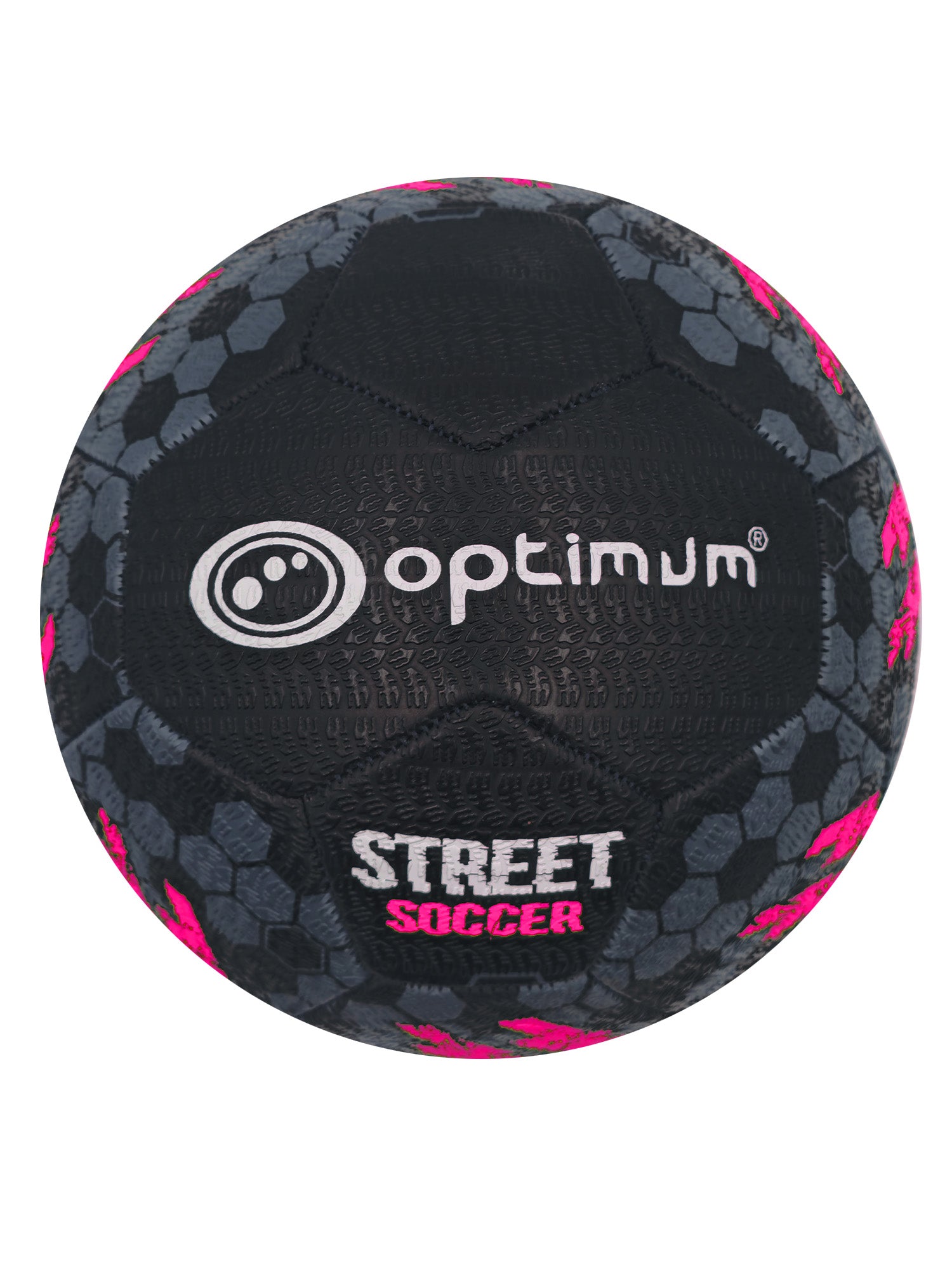 Street Football Size 5 – Black/Pink, Durable, Control, High Visibility - Optimum