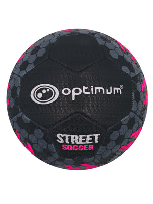 Street Football Size 5 – Black/Pink, Durable, Control, High Visibility - Optimum