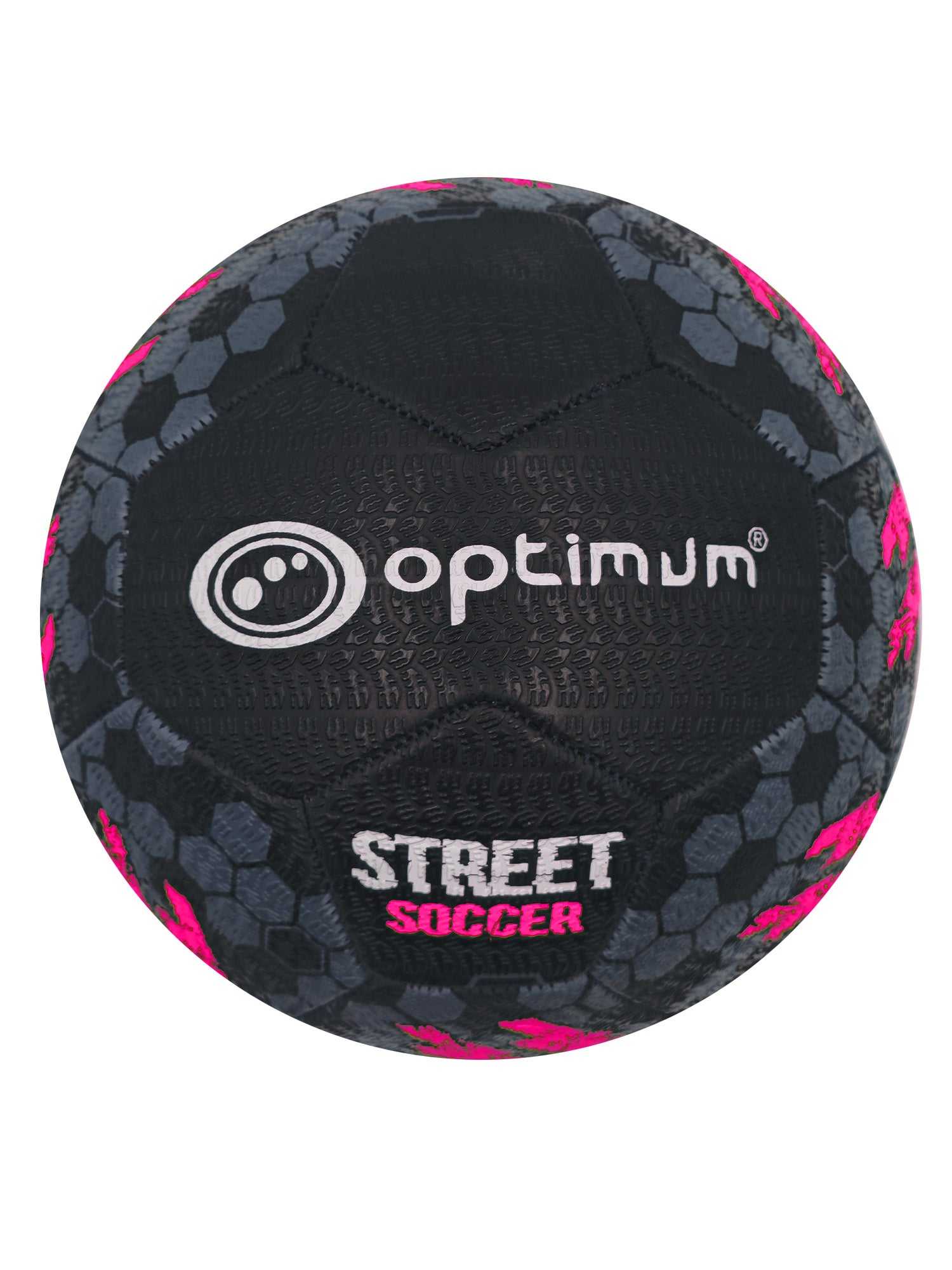 Street Football Size 3 – Black/Pink, Durable, Grip, Street Play - Optimum