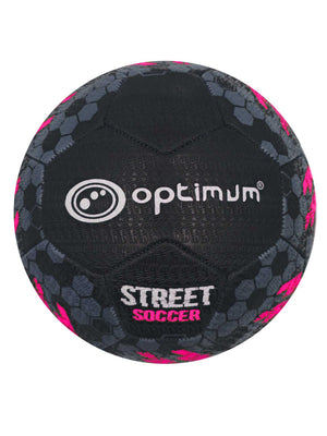 Street Football Size 3 – Black/Pink, Durable, Grip, Street Play - Optimum