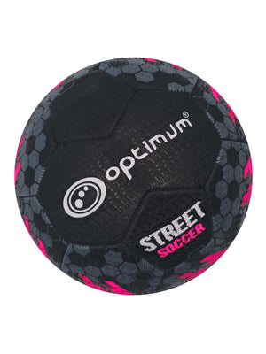 Street Football Size 4 – Black/Pink, Durable, High Visibility, Street - Optimum