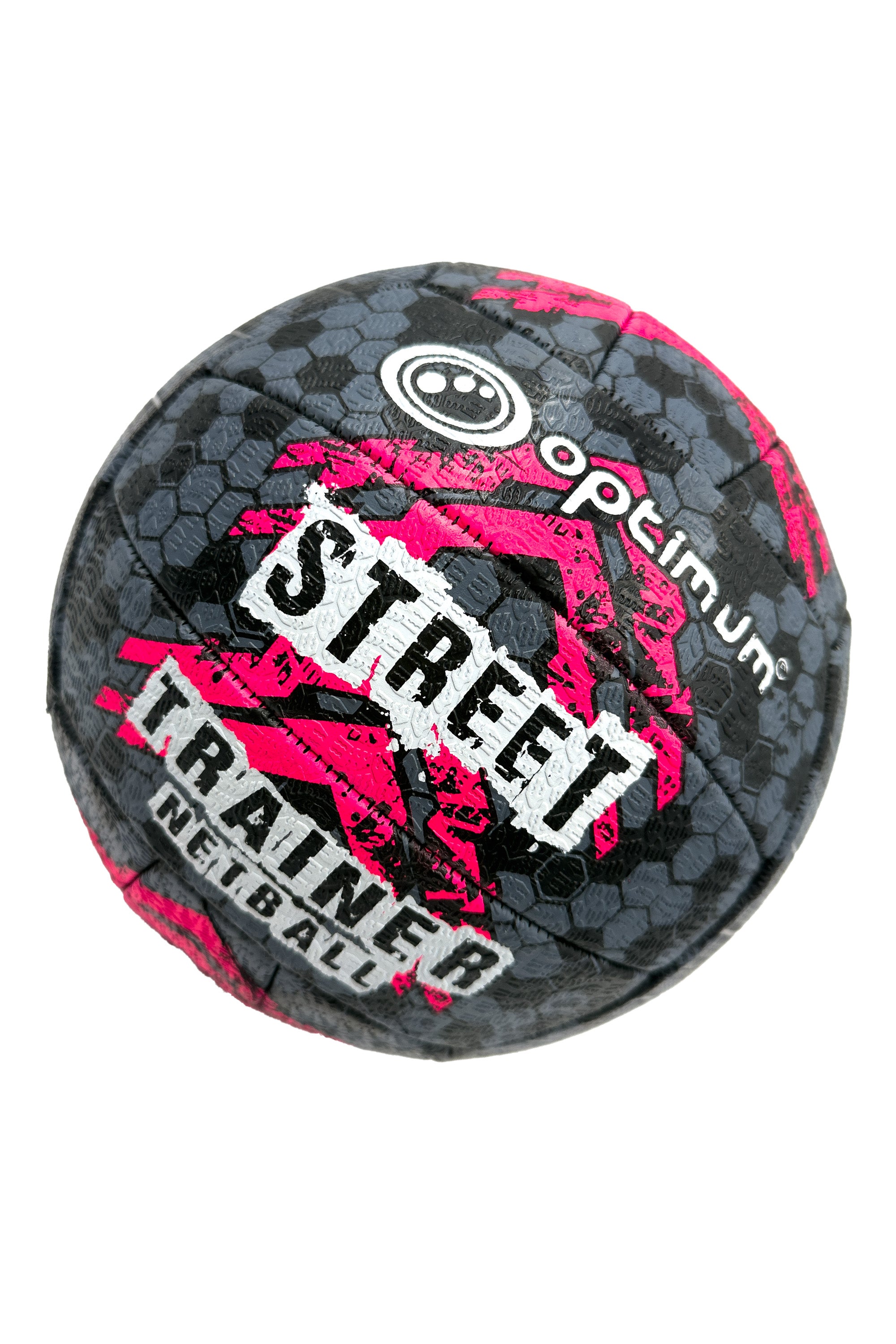 Street Netball Size 5 – Black/Pink, Durable, High Grip, Outdoor Use - Optimum
