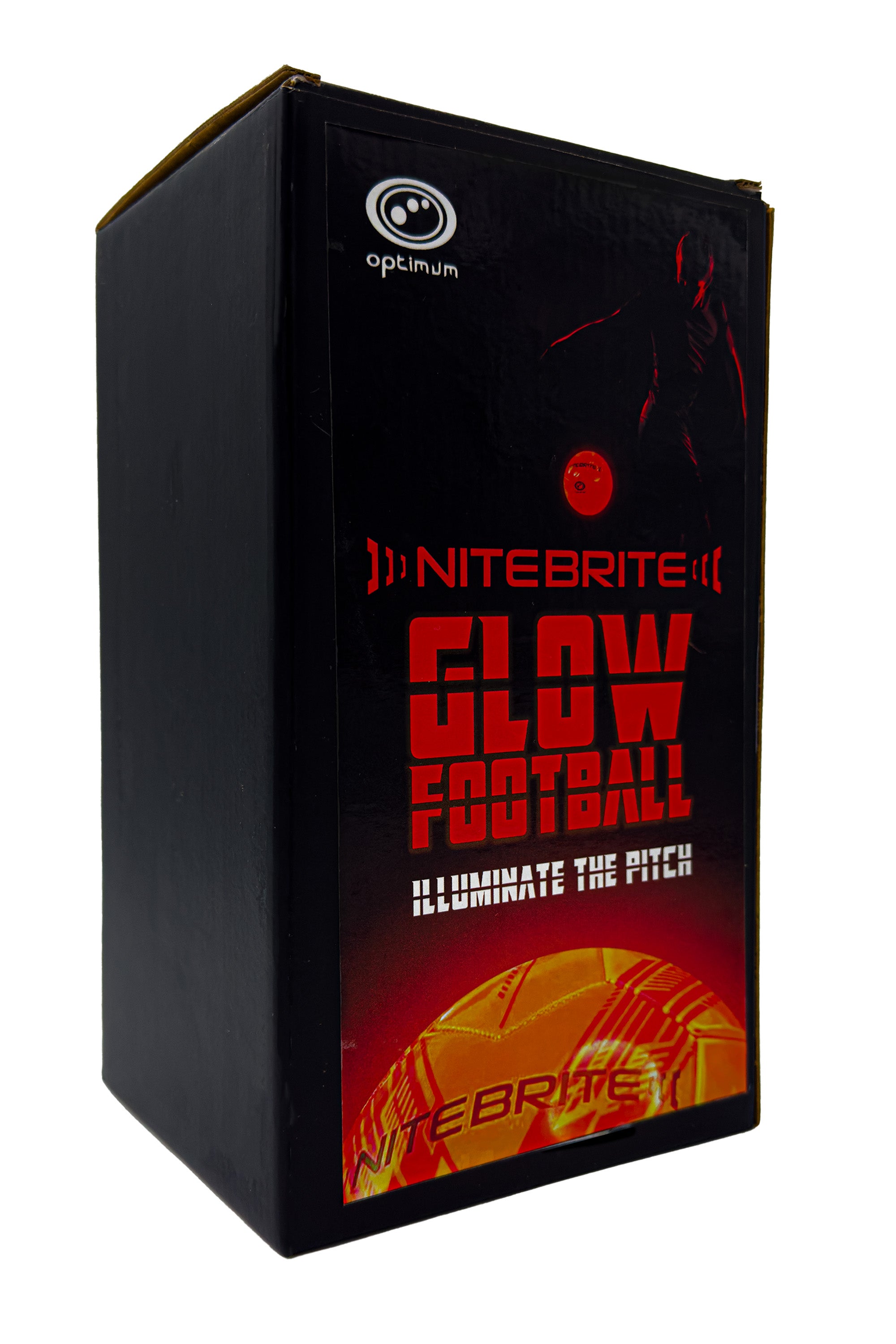 Optimum LED Light-Up Football Ball Size 5 – Glow in The Dark Soccer | Motion Activated with Auto-Off | Durable Water-Resistant Night Play | Pump & Spare Batteries Included | UK Brand - Optimum