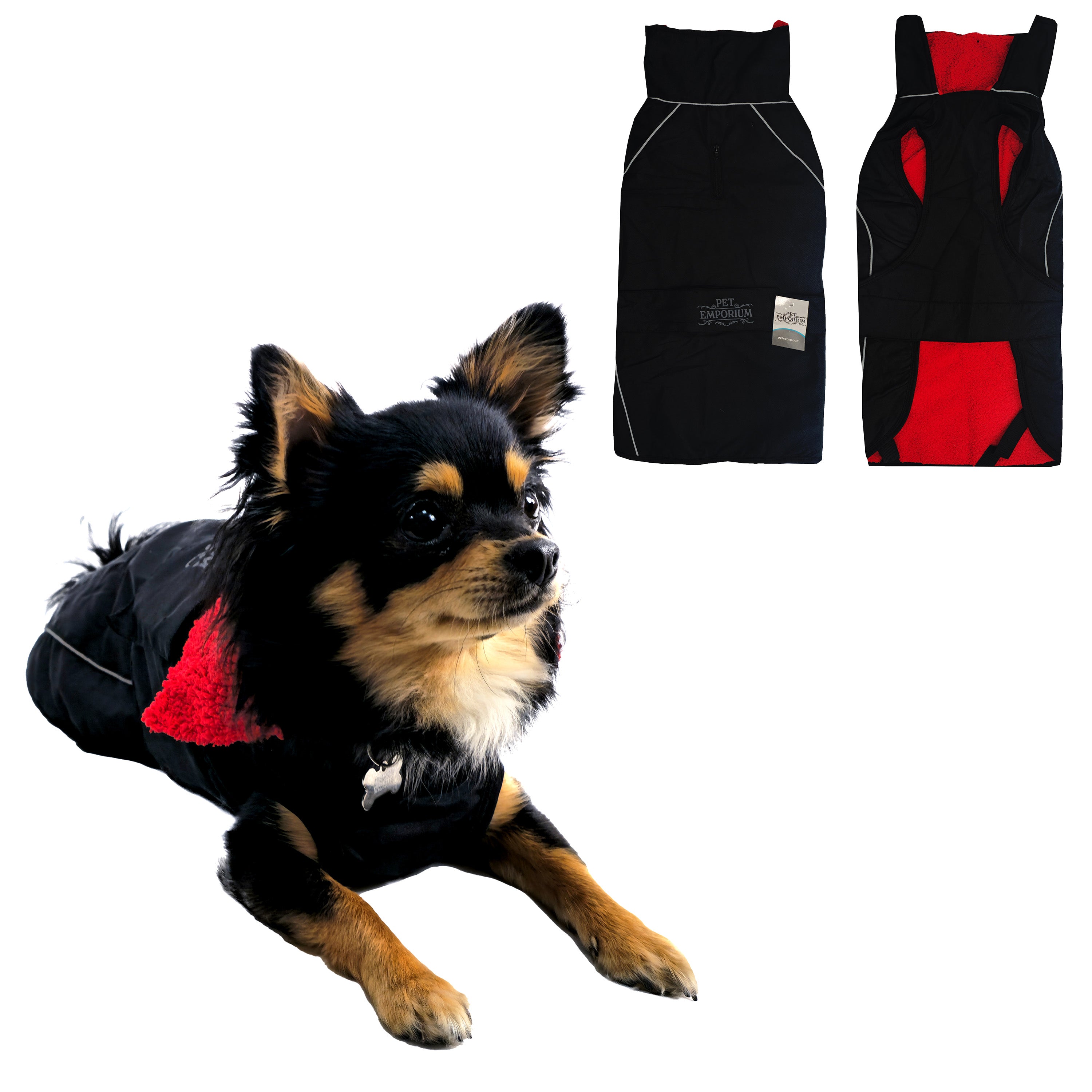 Waterproof Dog Jacket – Fleece Lining, Adjustable High Collar, Reflective - Optimum