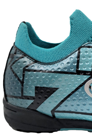 Close-up of the heel and ankle collar area of the Aztec astro trainer