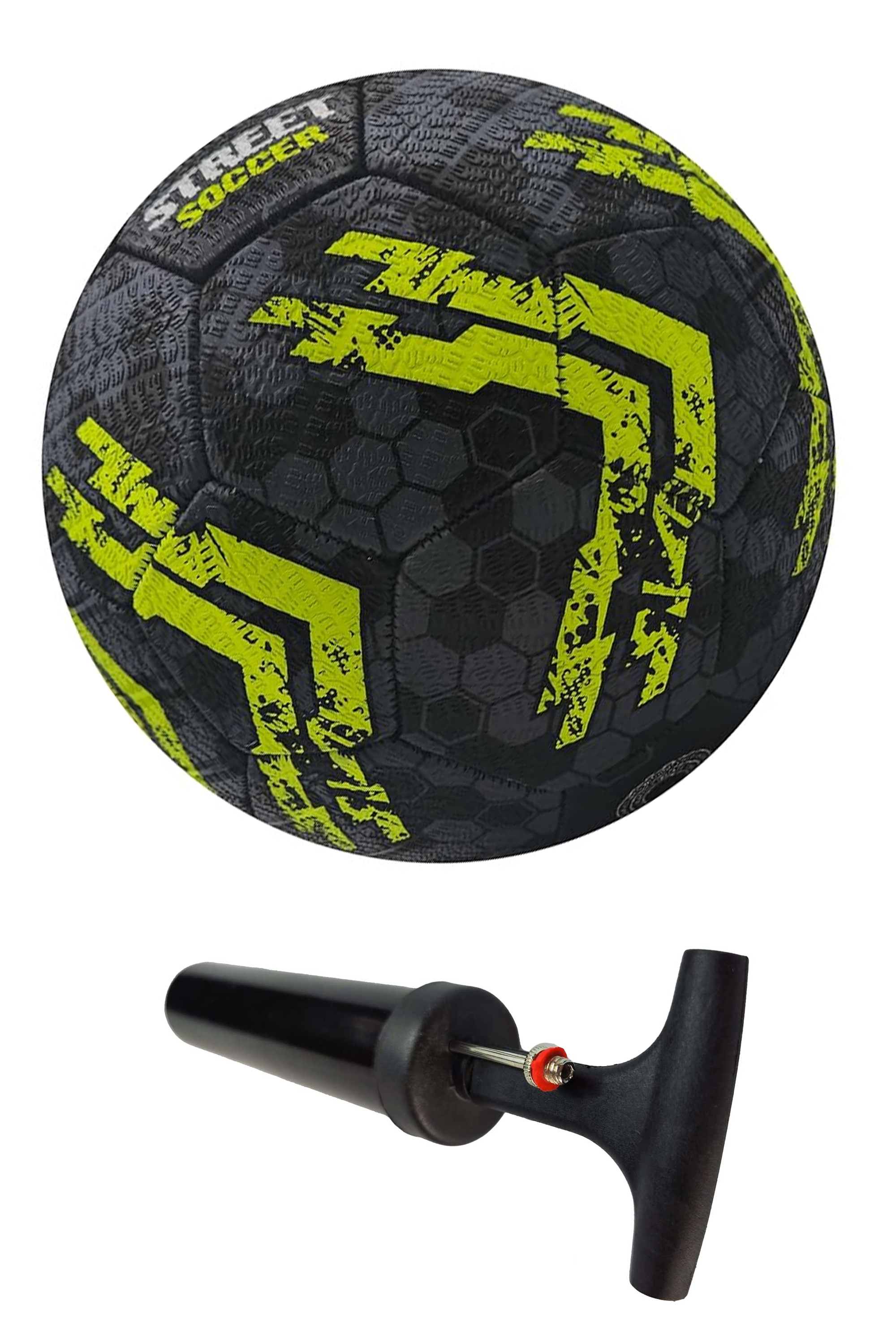 Street Football Size 5 – Black/Yellow, Durable Grip for All Surfaces - Optimum