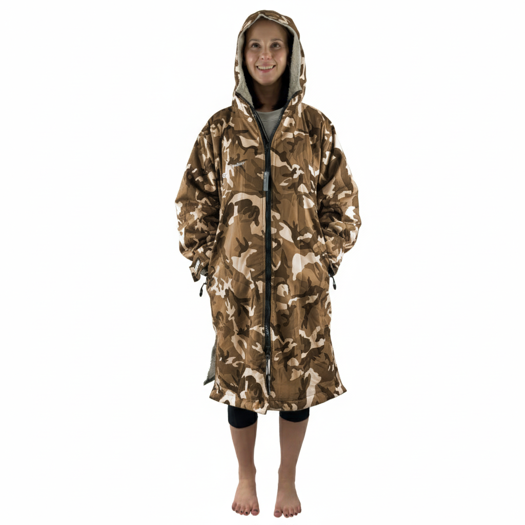 Drywrap Long Sleeve Changing Robe – Waterproof, Windproof, Fleece-Lined