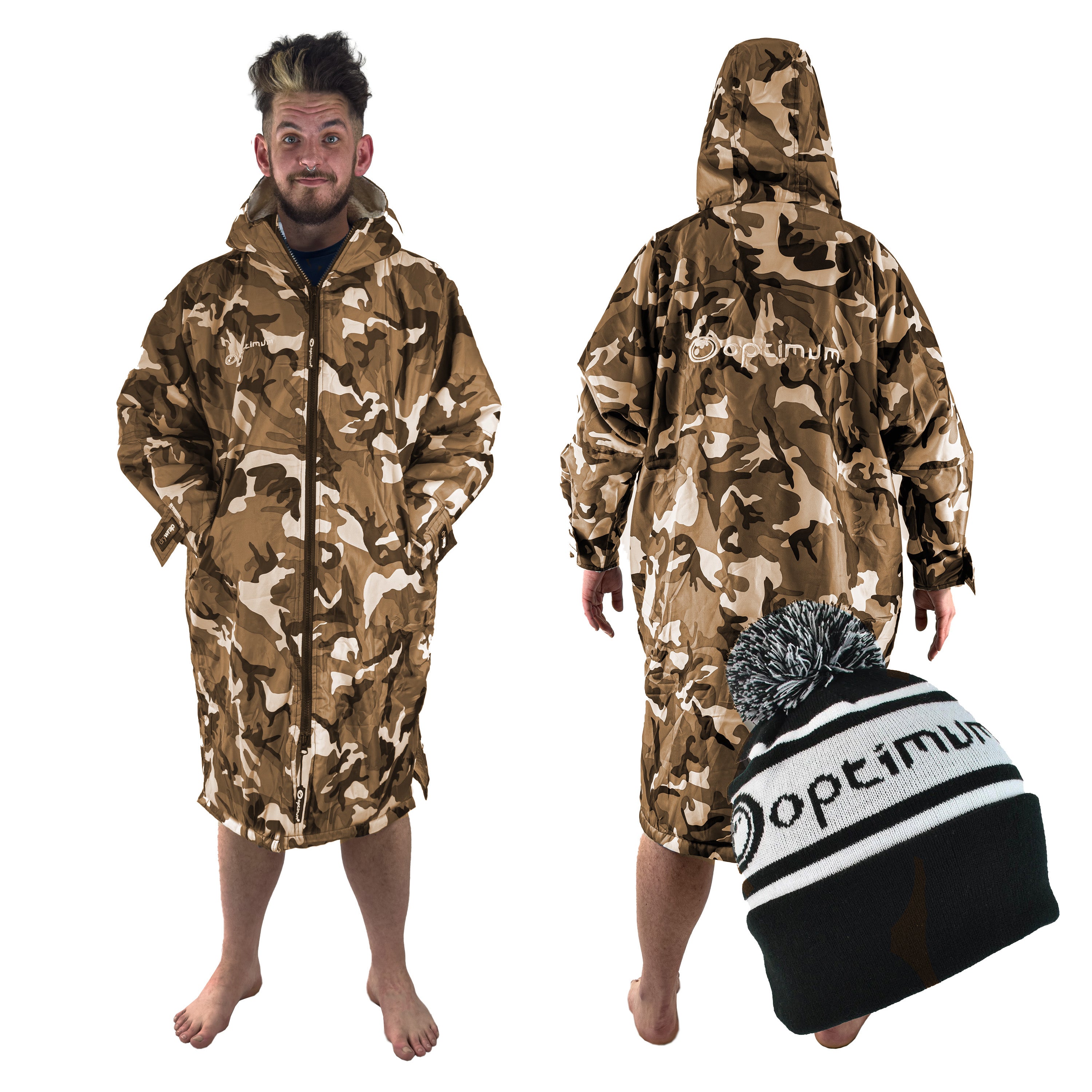 Drywrap Long Sleeve Changing Robe – Waterproof, Windproof, Fleece-Lined
