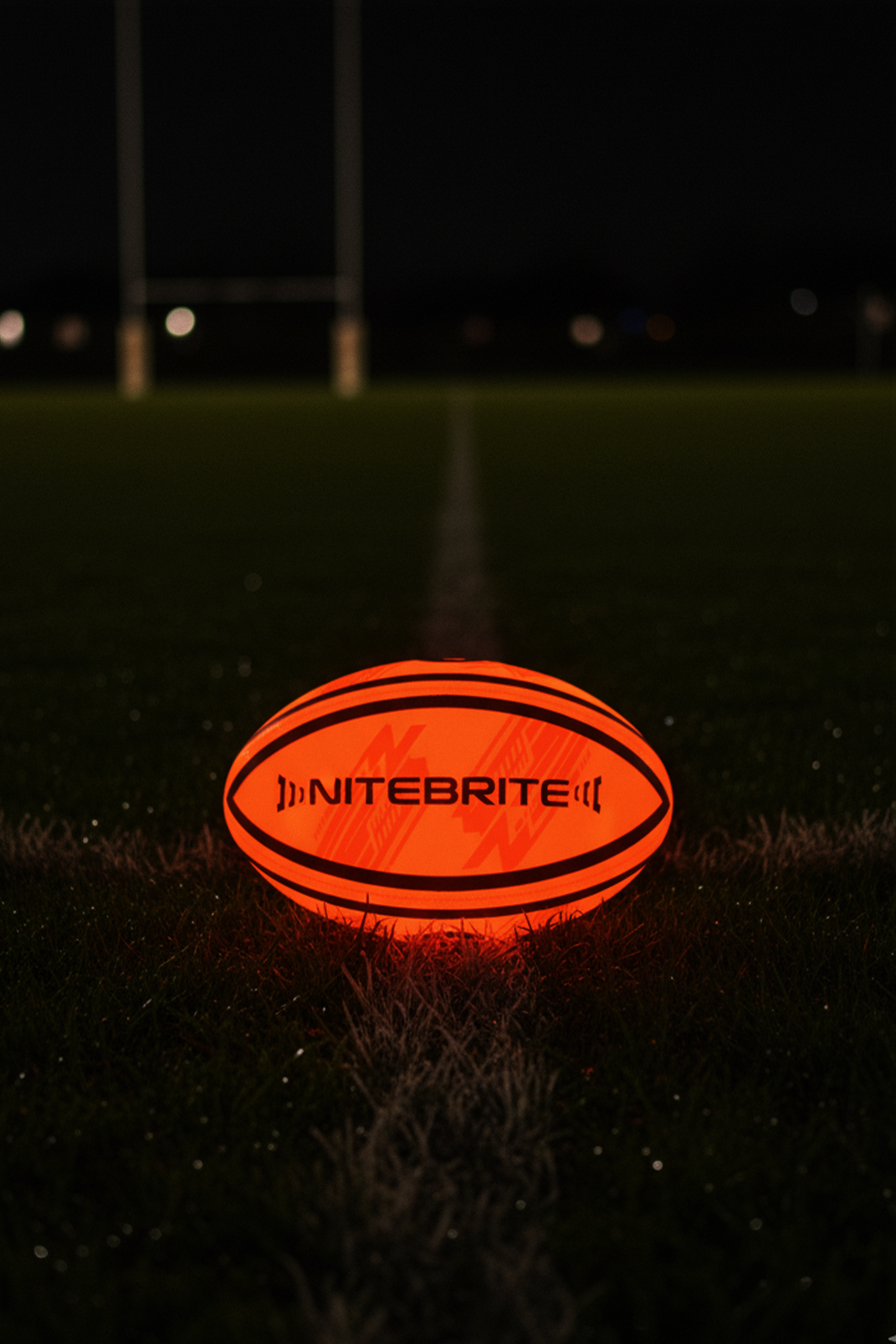 Optimum LED  Glow Rugby Ball Size 5 – Motion Activated with Auto-Off | Durable Water-Resistant Night Play | Includes Pump & Spare Batteries | UK Sports Brand