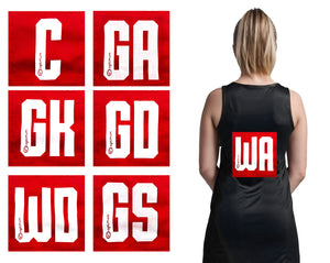 Netball Patches – Lightweight, Adjustable, Bold Lettering, 14-Pack - Optimum