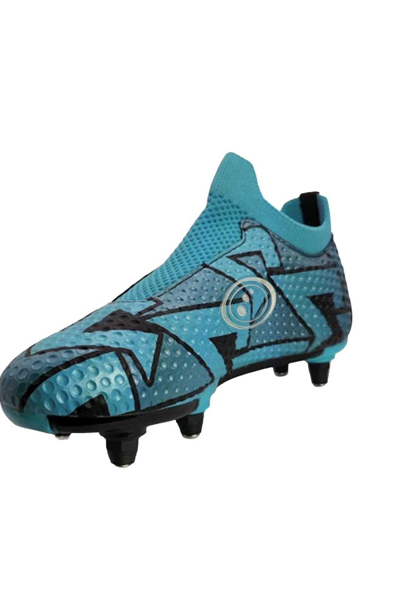 Three-quarter angle of the boot showing the toe box and stud sole