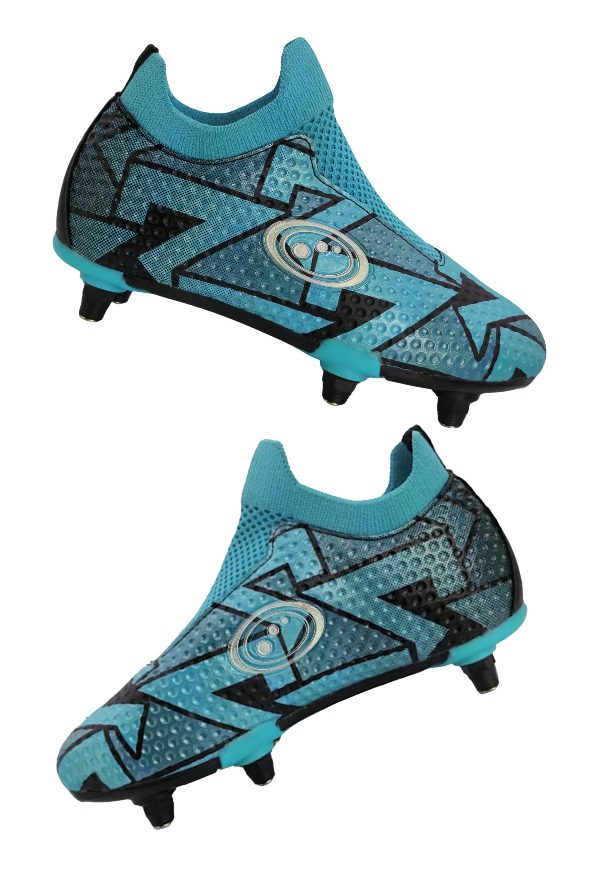 Optimum Aztec Junior Laceless Football Boots | Easy-Fasten Blue 6-Stud
