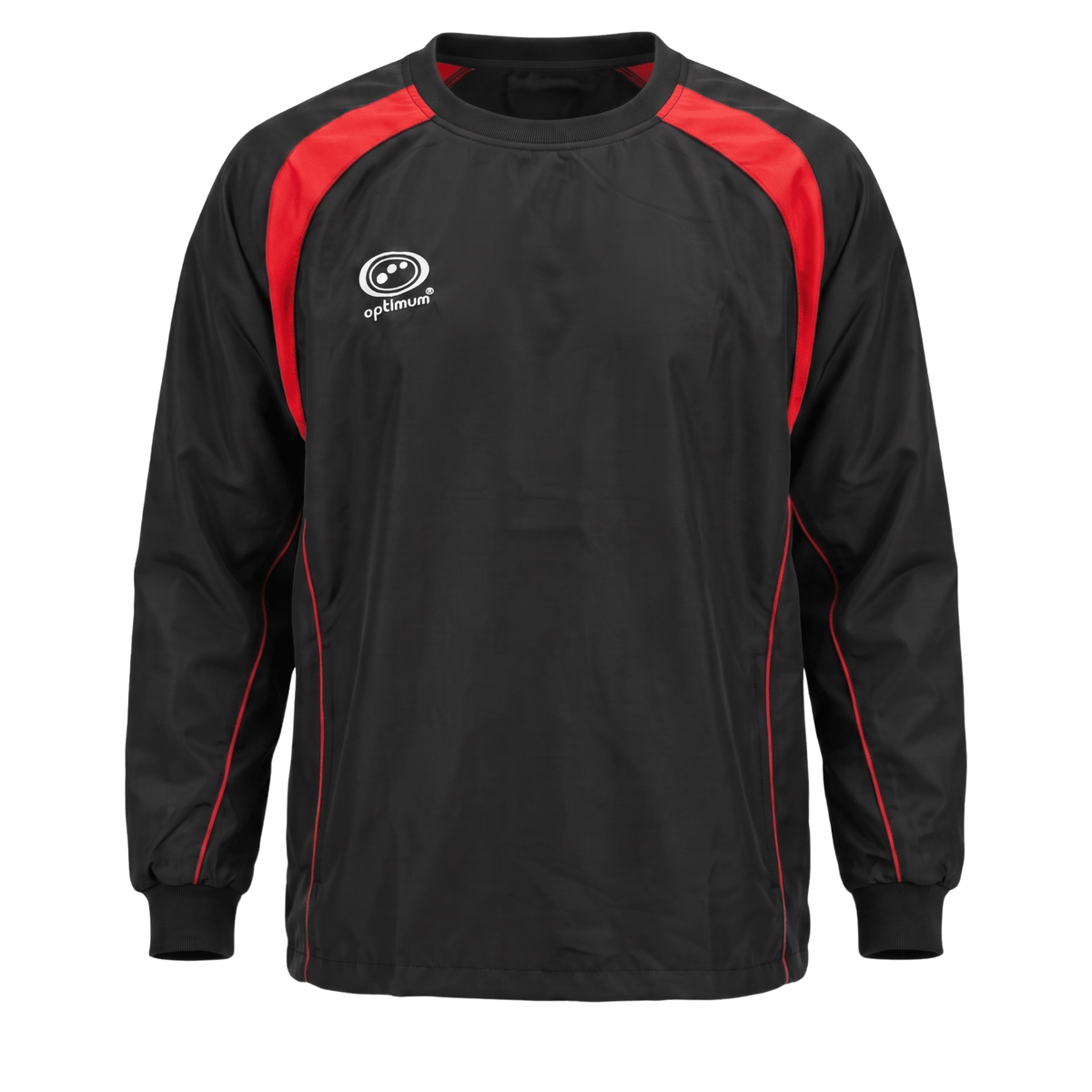 Optimum Blitz windbreaker jacket in black and red - Optimum Sport