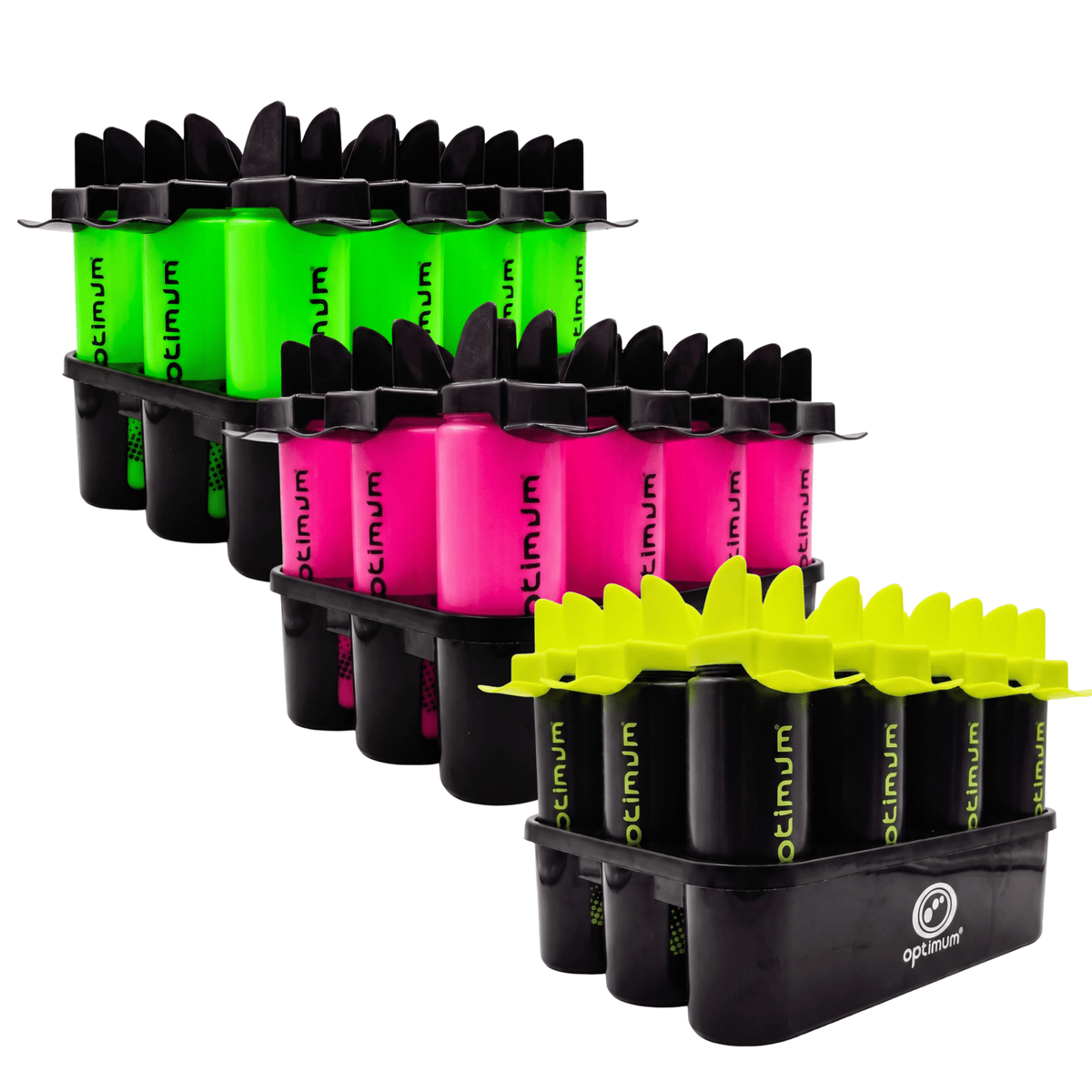 Bottle Carrier Set with 12 Reusable Sports Bottles – Team & Gym Use - Optimum